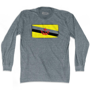 Brunei Country Flag Adult Tri-Blend Long Sleeve T-Shirt by Ultras Brunei Country Flag Adult Tri-Blend Long Sleeve T-Shirt by Ultras