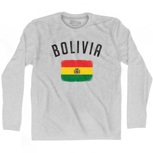 Bolivia Country Flag Heritage Adult Cotton Long Sleeve T-Shirt by Ultras Bolivia Country Flag Heritage Adult Cotton Long Sleeve T-Shirt by Ultras
