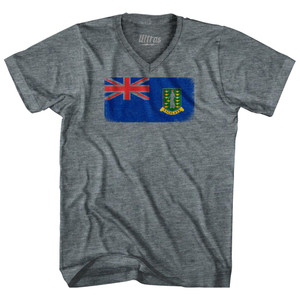 British Virgin Islands Country Flag Tri-Blend V-Neck Womens Junior Cut T-Shirt by Ultras