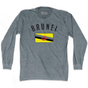 Brunei Country Flag Heritage Adult Tri-Blend Long Sleeve T-Shirt by Ultras Brunei Country Flag Heritage Adult Tri-Blend Long Sleeve T-Shirt by Ultras