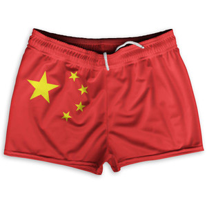 China County Flag Shorty Short Gym Shorts 2.5" Inseam Made In USA by Shorty Shorts China County Flag Shorty Short Gym Shorts 2.5" Inseam Made In USA by Shorty Shorts