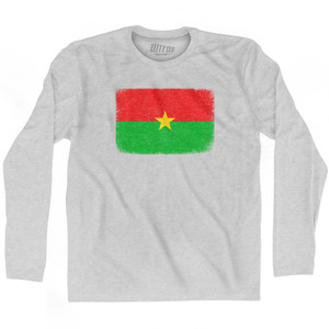 Burkina Faso Country Flag Adult Cotton Long Sleeve T-Shirt by Ultras Burkina Faso Country Flag Adult Cotton Long Sleeve T-Shirt by Ultras