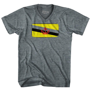 Brunei Country Flag Adult Tri-Blend V-Neck T-Shirt by Ultras Brunei Country Flag Adult Tri-Blend V-Neck T-Shirt by Ultras