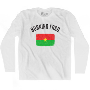 Burkina Faso Country Flag Heritage Adult Cotton Long Sleeve T-Shirt by Ultras Burkina Faso Country Flag Heritage Adult Cotton Long Sleeve T-Shirt by Ultras