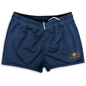 Pennsylvania US State Flag Shorty Short Gym Shorts 2.5" Inseam Made In USA by Shorty Shorts Pennsylvania US State Flag Shorty Short Gym Shorts 2.5" Inseam Made In USA by Shorty Shorts