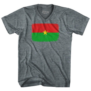 Burkina Faso Country Flag Tri-Blend V-Neck Womens Junior Cut T-Shirt by Ultras