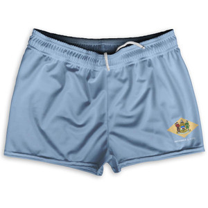 Delaware US State Flag Shorty Short Gym Shorts 2.5" Inseam Made In USA by Shorty Shorts Delaware US State Flag Shorty Short Gym Shorts 2.5" Inseam Made In USA by Shorty Shorts