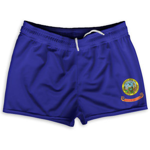 Idaho US State Flag Shorty Short Gym Shorts 2.5" Inseam Made In USA by Shorty Shorts Idaho US State Flag Shorty Short Gym Shorts 2.5" Inseam Made In USA by Shorty Shorts