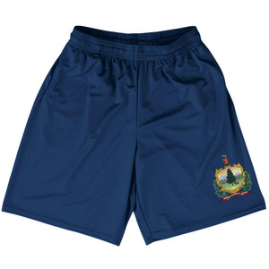 Vermont US State Flag Basketball Practice Shorts Made In USA by Basketball Shorts