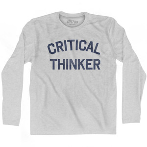 Critical Thinker Adult Cotton Long Sleeve T-Shirt by Ultras