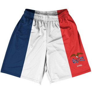 Iowa US State Flag Basketball Practice Shorts Made In USA by Basketball Shorts