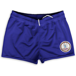 Virginia US State Flag Shorty Short Gym Shorts 2.5" Inseam Made In USA by Shorty Shorts Virginia US State Flag Shorty Short Gym Shorts 2.5" Inseam Made In USA by Shorty Shorts