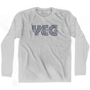 Edmonton YEG Airport Adult Cotton Long Sleeve T-shirt - Grey Heather