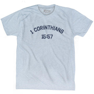 1 Corinthians 15 57 Adult Tri-Blend T-Shirt by Ultras