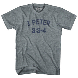 1 Peter 3 3-4 Womens Tri-Blend Junior Cut T-Shirt by Ultras 1 Peter 3 3-4 Womens Tri-Blend Junior Cut T-Shirt by Ultras