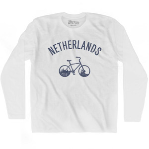 Netherlands Vintage Bike Adult Cotton Long Sleeve T-Shirt by Ultras Netherlands Vintage Bike Adult Cotton Long Sleeve T-Shirt by Ultras