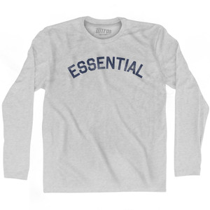 Essential Adult Cotton Long Sleeve T-shirt - Grey Heather