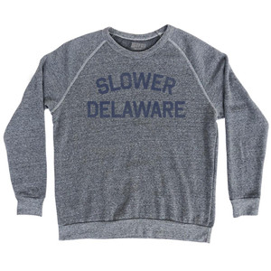 Slower Delaware Adult Tri-Blend Sweatshirt - Athletic Grey