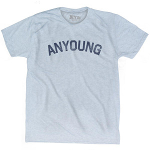 Anyoung - Hello In Korean Adult Tri-Blend T-shirt - Athletic White Anyoung - Hello In Korean Adult Tri-Blend T-shirt - Athletic White