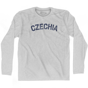 Czechia Adult Cotton Long Sleeve T-shirt - Grey Heather