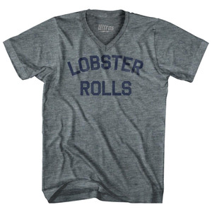 Lobster Rolls Adult Tri-Blend V-neck T-shirt - Athletic Grey