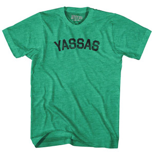 Yassas - Hello In Greek Adult Tri-Blend T-shirt - Heather Green Yassas - Hello In Greek Adult Tri-Blend T-shirt - Heather Green