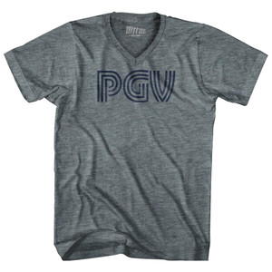 Greenville Airport PGV Adult Tri-Blend V-neck T-shirt - Athletic Grey