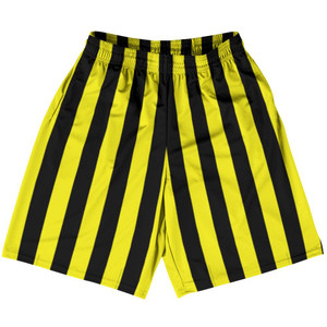 Canary Yellow & Black Vertical Stripe Basketball Practice Shorts Made In USA by Ultras Basketball Canary Yellow & Black Vertical Stripe Basketball Practice Shorts Made In USA by Ultras Basketball