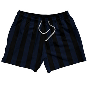 Navy Blue & Black Vertical Stripe 5" Swim Shorts Made in USA by Ultras Navy Blue & Black Vertical Stripe 5" Swim Shorts Made in USA by Ultras