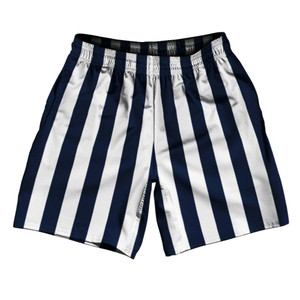 Navy Blue & White Vertical Stripe Athletic Running Fitness Exercise Shorts 7" Inseam Shorts Made In USA by Ultras Navy Blue & White Vertical Stripe Athletic Running Fitness Exercise Shorts 7" Inseam Shorts Made In USA by Ultras