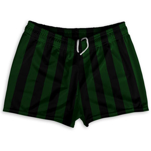 Forest Green & Black Vertical Stripe Shorty Short Gym Shorts 2.5" Inseam Made In USA by Ultras Forest Green & Black Vertical Stripe Shorty Short Gym Shorts 2.5" Inseam Made In USA by Ultras