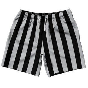 Medium Gray & Black Vertical Stripe Swim Shorts 7.5" Made in USA by Ultras Medium Gray & Black Vertical Stripe Swim Shorts 7.5" Made in USA by Ultras