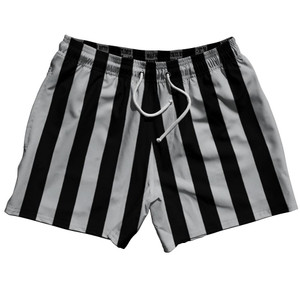 Medium Gray & Black Vertical Stripe 5" Swim Shorts Made in USA by Ultras Medium Gray & Black Vertical Stripe 5" Swim Shorts Made in USA by Ultras