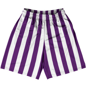 Medium Purple & White Vertical Stripe Basketball Practice Shorts Made In USA by Ultras Basketball Medium Purple & White Vertical Stripe Basketball Practice Shorts Made In USA by Ultras Basketball