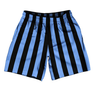 Carolina Blue & Black Vertical Stripe Athletic Running Fitness Exercise Shorts 7" Inseam Shorts Made In USA by Ultras Carolina Blue & Black Vertical Stripe Athletic Running Fitness Exercise Shorts 7" Inseam Shorts Made In USA by Ultras