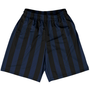 Navy Blue & Black Vertical Stripe Basketball Practice Shorts Made In USA by Ultras Basketball Navy Blue & Black Vertical Stripe Basketball Practice Shorts Made In USA by Ultras Basketball