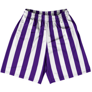 Purple Violet Laker & White Vertical Stripe Basketball Practice Shorts Made In USA by Ultras Basketball Purple Violet Laker & White Vertical Stripe Basketball Practice Shorts Made In USA by Ultras Basketball