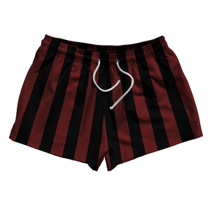 Maroon Red & Black Vertical Stripe 2.5" Swim Shorts Made in USA by Ultras Maroon Red & Black Vertical Stripe 2.5" Swim Shorts Made in USA by Ultras