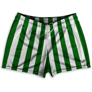 Kelly Green & White Vertical Stripe Shorty Short Gym Shorts 2.5" Inseam Made In USA by Ultras Kelly Green & White Vertical Stripe Shorty Short Gym Shorts 2.5" Inseam Made In USA by Ultras