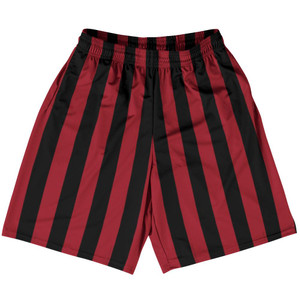 Cardinal Red & Black Vertical Stripe Basketball Practice Shorts Made In USA by Ultras Basketball Cardinal Red & Black Vertical Stripe Basketball Practice Shorts Made In USA by Ultras Basketball