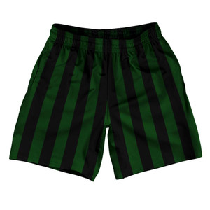 Forest Green & Black Vertical Stripe Athletic Running Fitness Exercise Shorts 7" Inseam Shorts Made In USA by Ultras Forest Green & Black Vertical Stripe Athletic Running Fitness Exercise Shorts 7" Inseam Shorts Made In USA by Ultras
