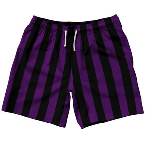 Medium Purple & Black Vertical Stripe Swim Shorts 7.5" Made in USA by Ultras Medium Purple & Black Vertical Stripe Swim Shorts 7.5" Made in USA by Ultras