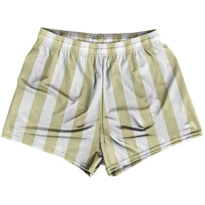 Vegas Gold & White Vertical Stripe Womens & Girls Sport Shorts End Made In USA by Ultras Vegas Gold & White Vertical Stripe Womens & Girls Sport Shorts End Made In USA by Ultras