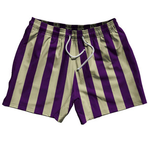 Medium Purple & Vegas Gold Vertical Stripe 5" Swim Shorts Made in USA by Ultras Medium Purple & Vegas Gold Vertical Stripe 5" Swim Shorts Made in USA by Ultras