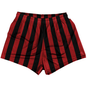 Dark Red & Black Vertical Stripe Womens & Girls Sport Shorts End Made In USA by Ultras Dark Red & Black Vertical Stripe Womens & Girls Sport Shorts End Made In USA by Ultras