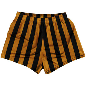 Burnt Orange & Black Vertical Stripe Womens & Girls Sport Shorts End Made In USA by Ultras Burnt Orange & Black Vertical Stripe Womens & Girls Sport Shorts End Made In USA by Ultras