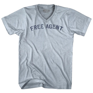 Free Agent Adult Tri-Blend V-neck T-shirt - Athletic White