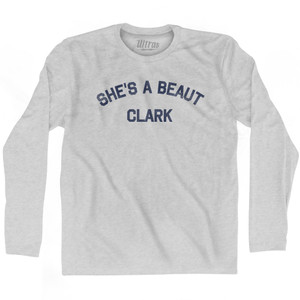 She's A Beaut Clark Adult Cotton Long Sleeve T-shirt by Ultras She's A Beaut Clark Adult Cotton Long Sleeve T-shirt by Ultras