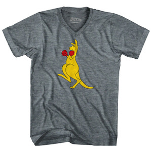 Australia Boxing Kangaroo Adult Tri-Blend V-Neck T-Shirt by Ultras