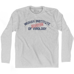 Survived Wuhan Institute Of Virology Adult Cotton Long Sleeve T-Shirt by Ultras Survived Wuhan Institute Of Virology Adult Cotton Long Sleeve T-Shirt by Ultras